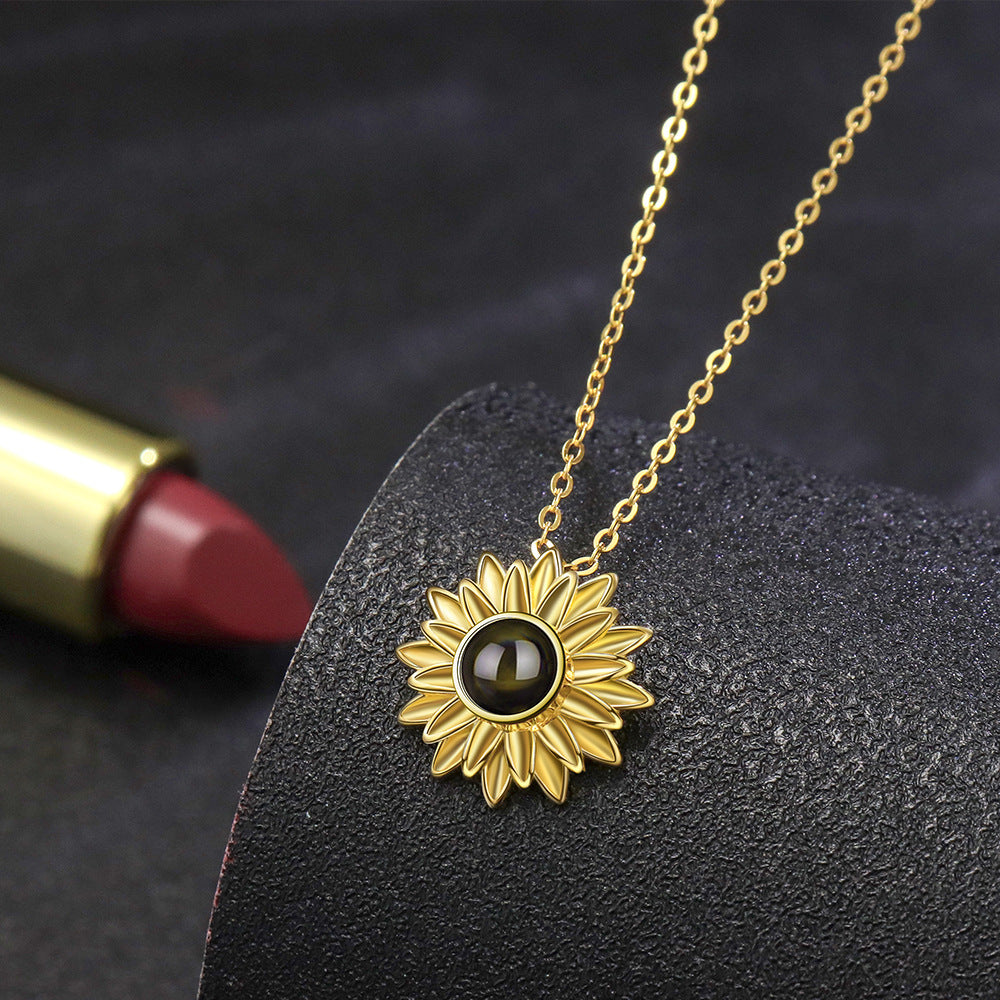 Silver Sunflower Necklace