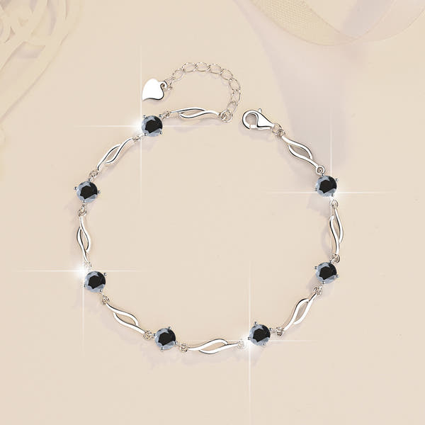Colorful Moissanite  Silver Bracelet