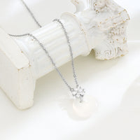 Silver Chalcedony Peace Buckle Necklace