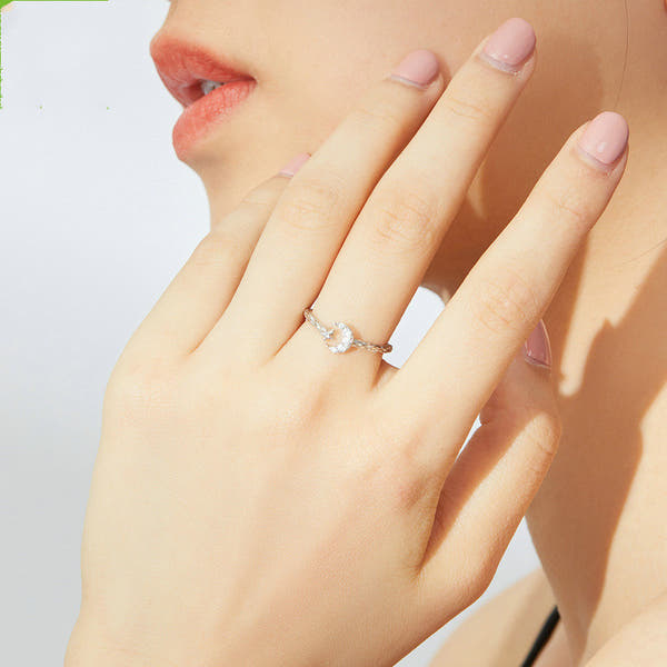 Star Moon Silver Ring