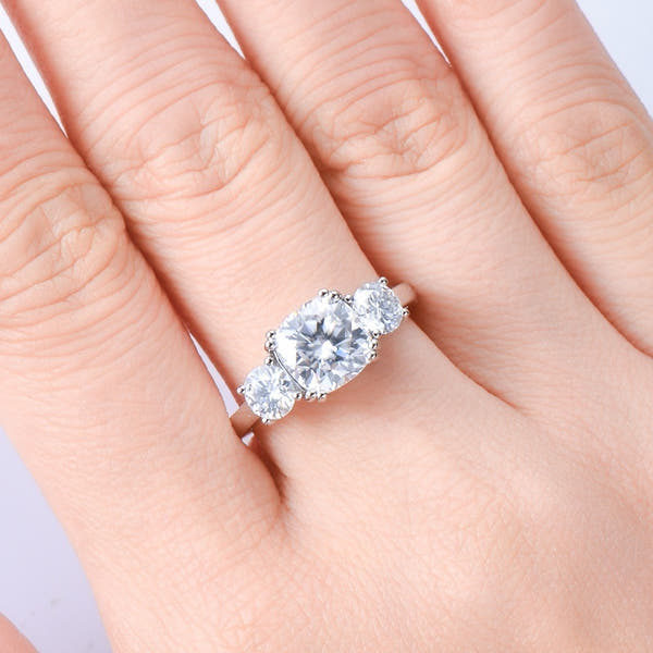 Moissanite Ring   Silver
