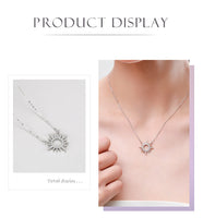 Silver Full Diamond Sunflower Necklace