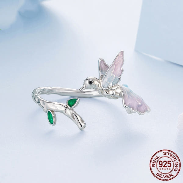 Silver Kingfisher Open Ring