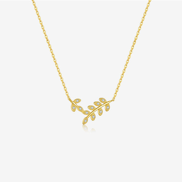 Silver Leaf Shaped Necklace