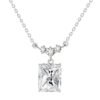 Silver Light Luxury Square Diamond Necklace