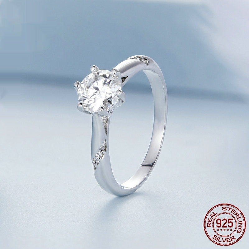 European And American Supply Simple Moissanite Ring null