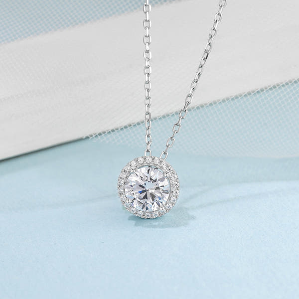 Silver Moissanite Jewelry Set
