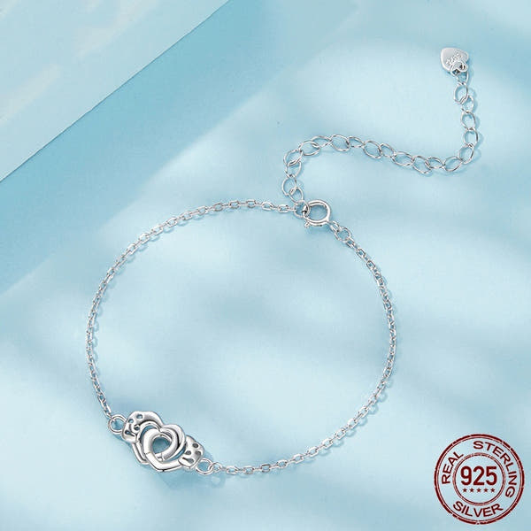 Silver Double Heart Bracelet