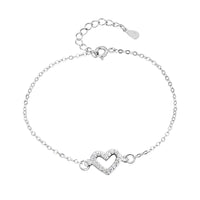 Silver Diamond Love Anklet