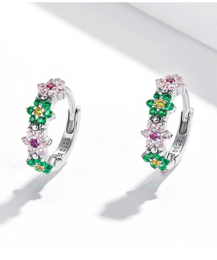 Silver Exquisite Flower  Earrings