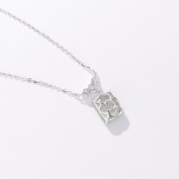 Silver Light Luxury Square Diamond Necklace