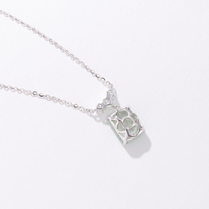 Silver Light Luxury Square Diamond Necklace