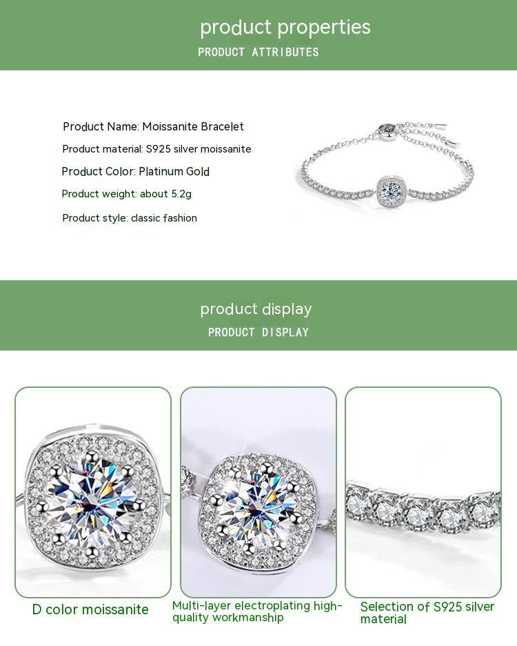 Silver Inlaid Diamond Bracelet