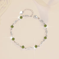 Colorful Moissanite  Silver Bracelet