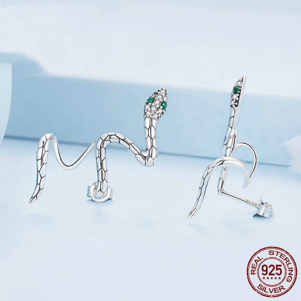 Original Silver  Serpentine Stud Earrings