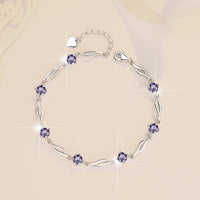 Colorful Moissanite  Silver Bracelet