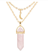 Creative Glass Hexagonal Column Neck Chain Multi Layer Stacked Love Necklace null