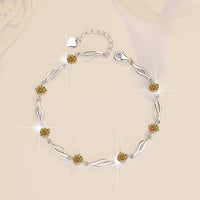 Colorful Moissanite  Silver Bracelet