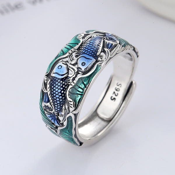 Silver Lotus Vintage Distressed Ring