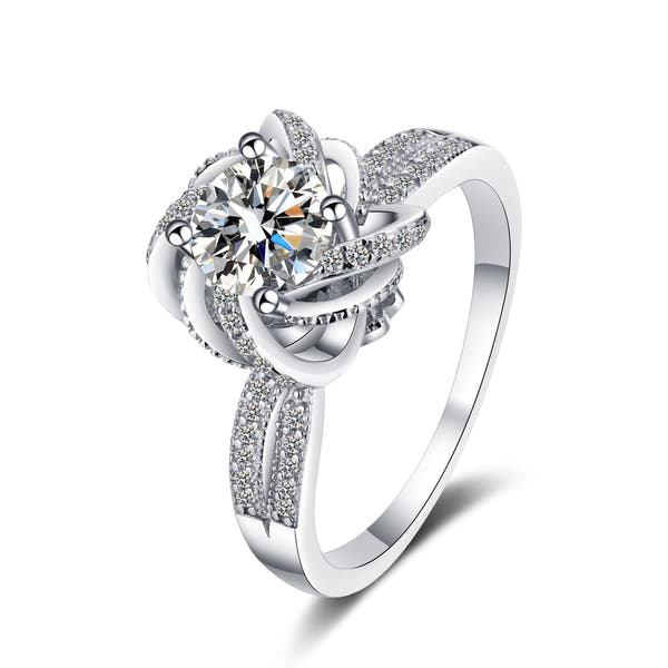 Silver Moissanite Ring