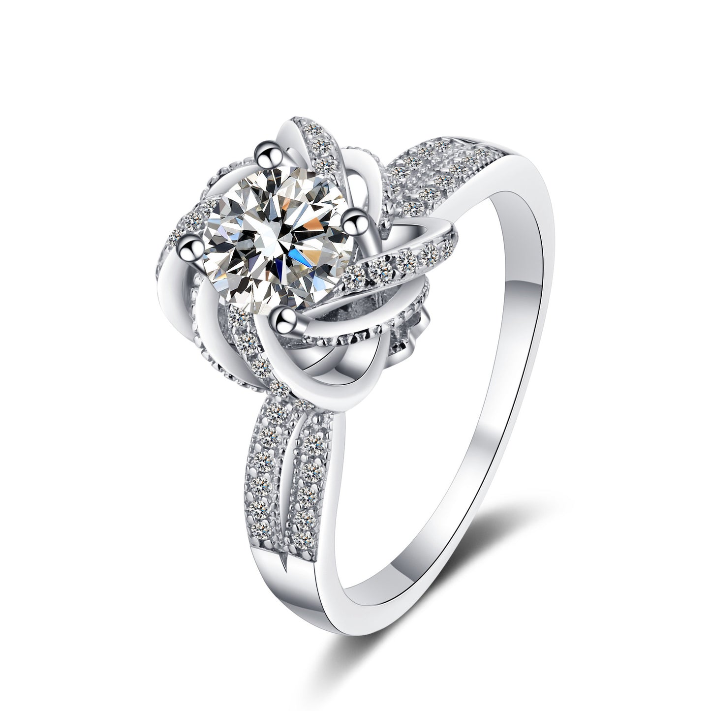 Silver Moissanite Ring