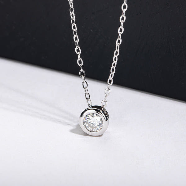 Karat Moissanite Necklace S925 Sterling Silver Pendant null