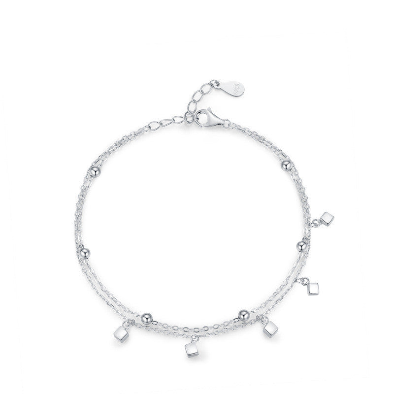 Silver Double-layer Square Bracelet