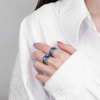 Silver Lotus Vintage Distressed Ring