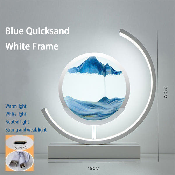 Glass Flowing Sand Colored Painting Lamp Decoration Handmade DIY Material Pack Atmosphere Creative Gift Rechargeable Night Light