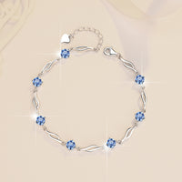 Colorful Moissanite  Silver Bracelet