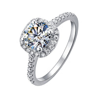 Ladies Moissanite 1 Carat Diamond Ring Luxury Round Diamond Princess Square Ring null