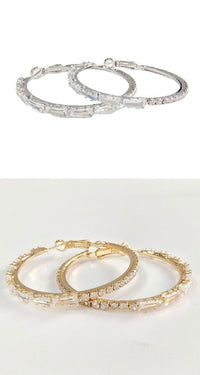 Simple Gold Ladies Zircon Earrings European And American Big Earrings null