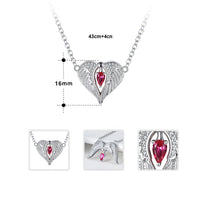 Silver Necklace Wings Zircon