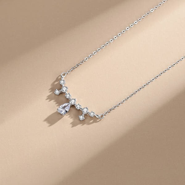 Silver Drop Pendant Necklace