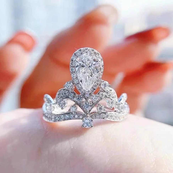 Silver Moissanite Ring