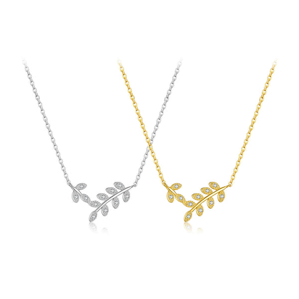 Silver Leaf Shaped Necklace