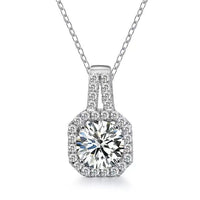 Moissanite Silver Necklace For Women All-match Niche High Sense