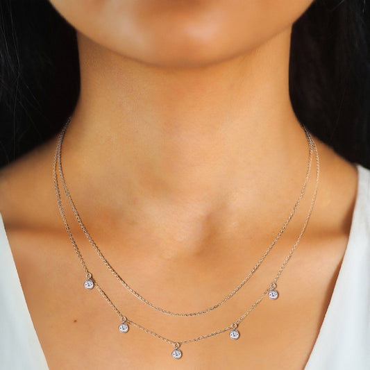 High-grade  Silver Diamond Necklace