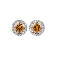 S925 Sterling Silver Genuine Goods Moissanite Round Bag Stud Earrings Simple Graceful null