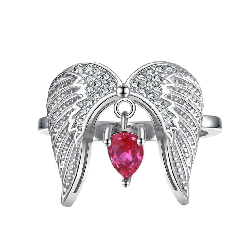 Silver Necklace Wings Zircon