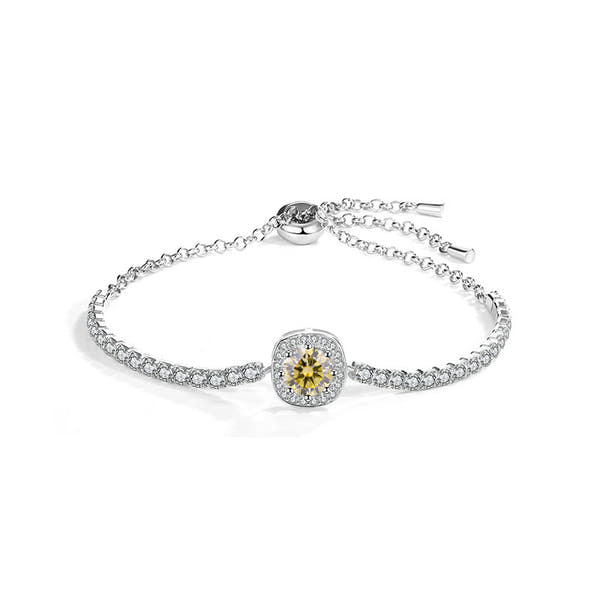 Silver Inlaid Diamond Bracelet