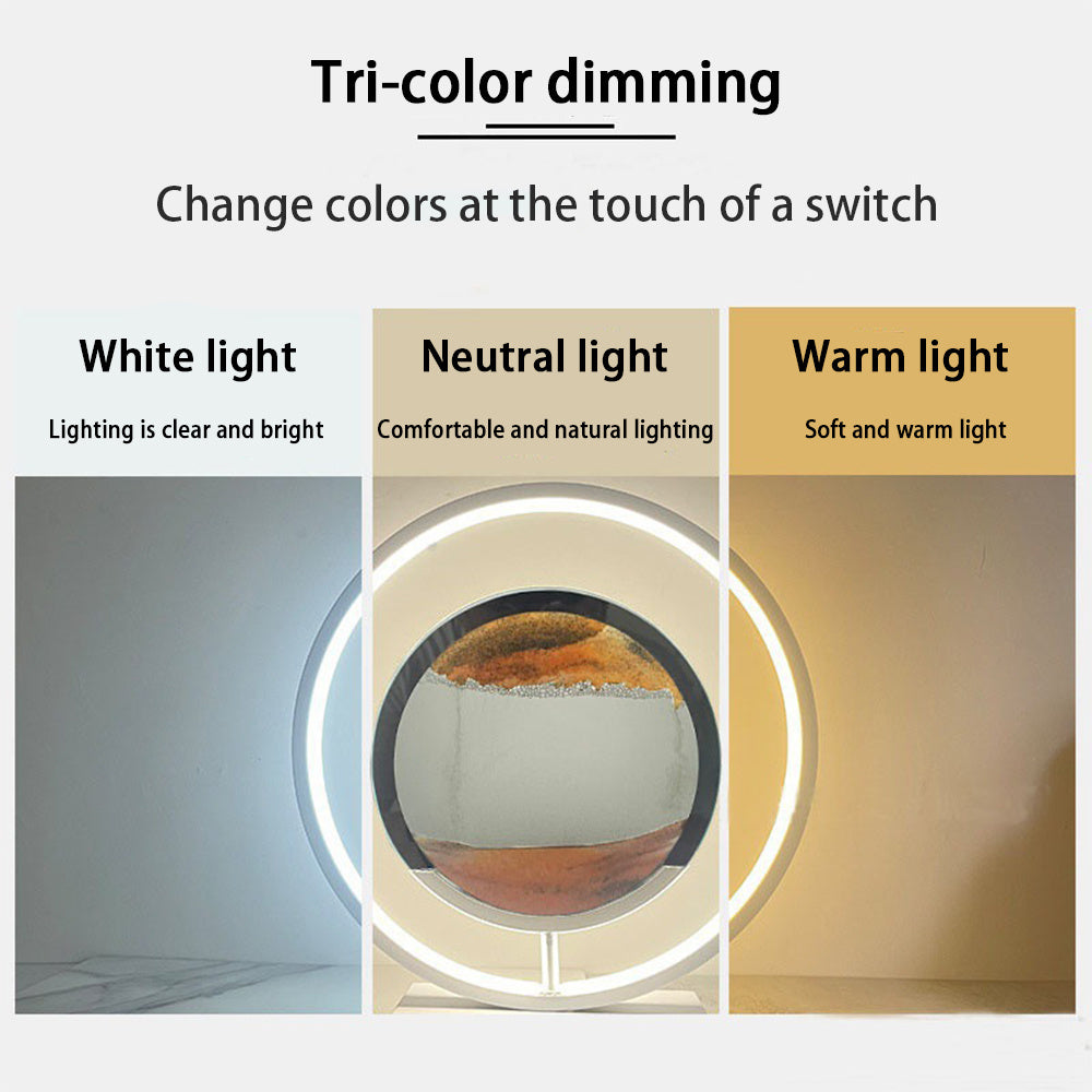 Glass Flowing Sand Colored Painting Lamp Decoration Handmade DIY Material Pack Atmosphere Creative Gift Rechargeable Night Light