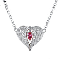 Silver Necklace Wings Zircon