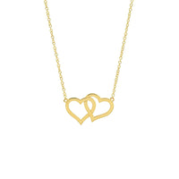 Silver Women's Doppel Herz Necklace