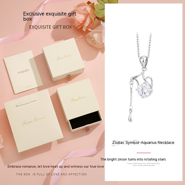 Twelve Constellations Necklace Ladies Sterling Silver