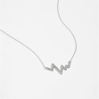 Silver Wave Heartbeat Necklace