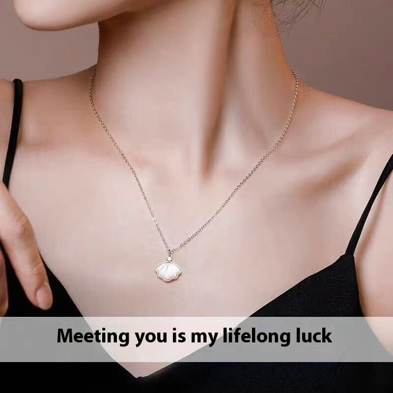 Silver Projection Shell Fritillary Necklace