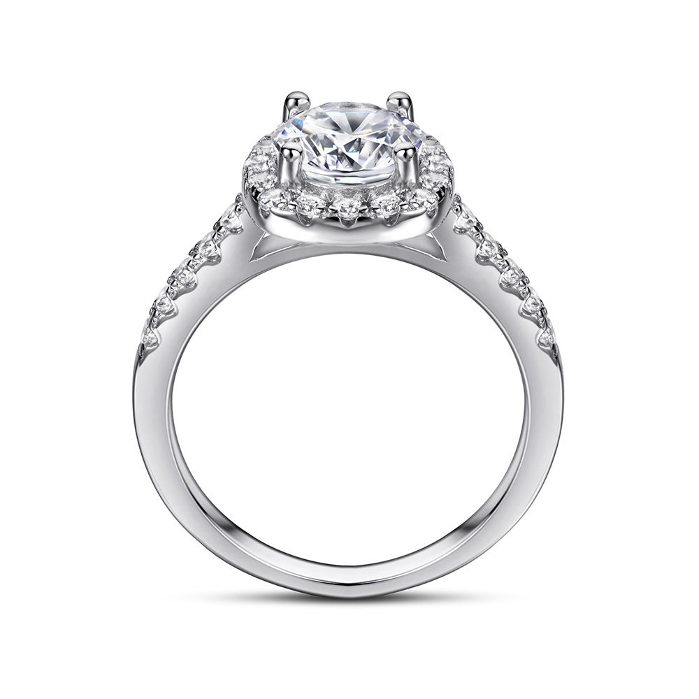 Women's Fashion Sterling Silver Zircon Wedding Ring null