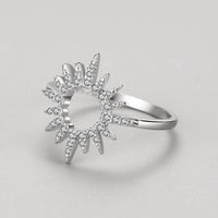Silver Diamond Sunflower Ring