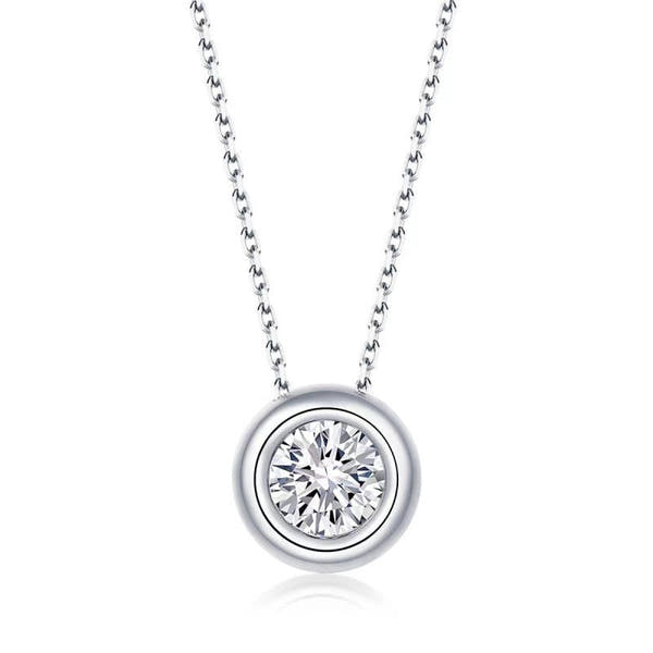 Karat Moissanite Necklace S925 Sterling Silver Pendant null